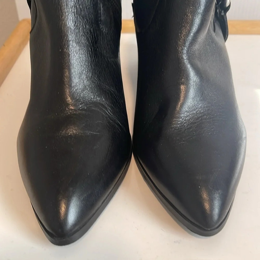 Steve Madden Jiffie Black Leather Moto Biker Boots Size 6.5 - Picture 5 of 8